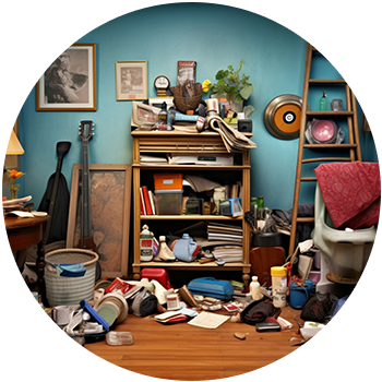 Image of a disorganized room